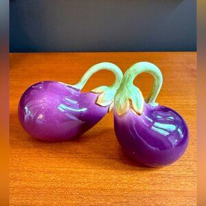 Fitz & Floyd Ceramic Eggplant Salt & Pepper Shaker
